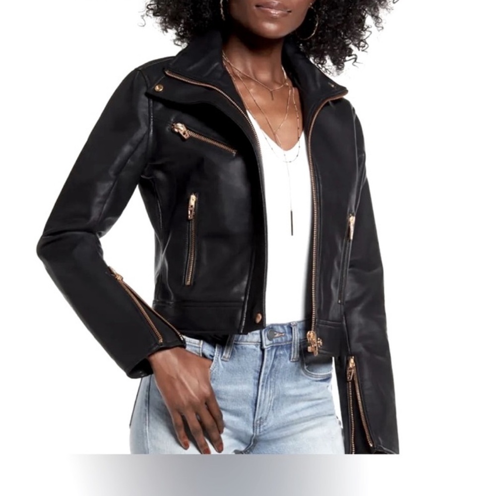 Blank NYC Faux Leather Jacket Moto Style